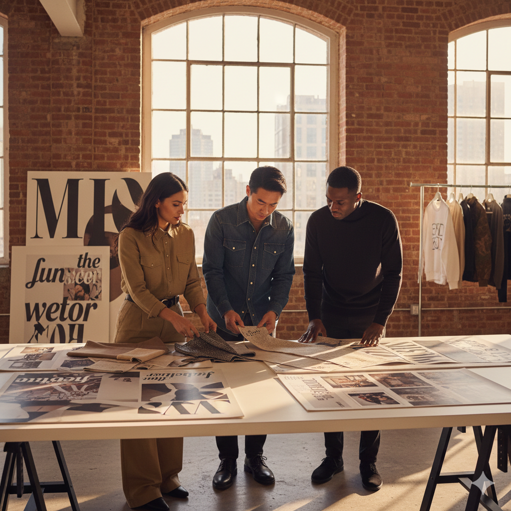 Designers collaborating in studio